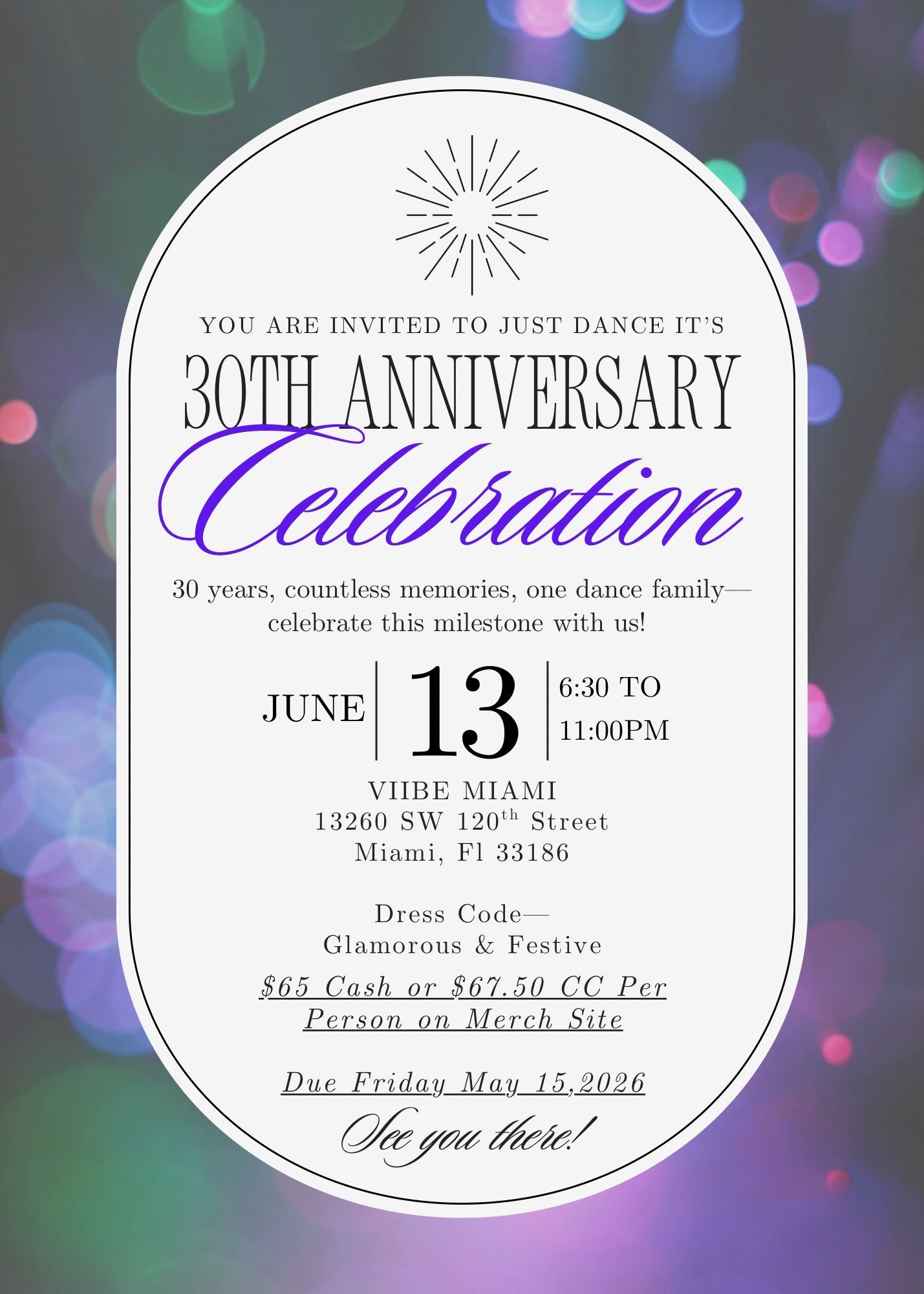 30th Anniversary Celebration Ticket